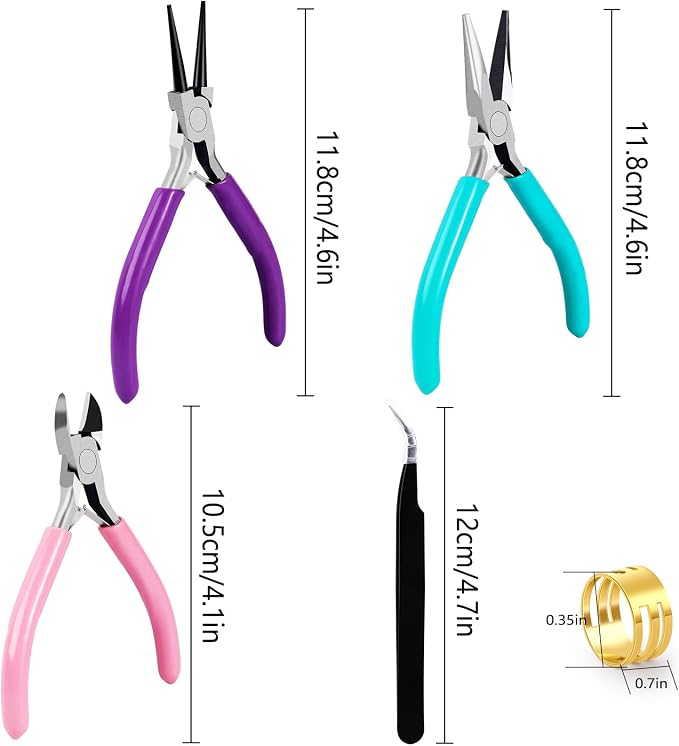 URSKYTOUS 3Pcs Jewelry Pliers Set Jewelry Making Pliers Tools Kit Include - Image 4