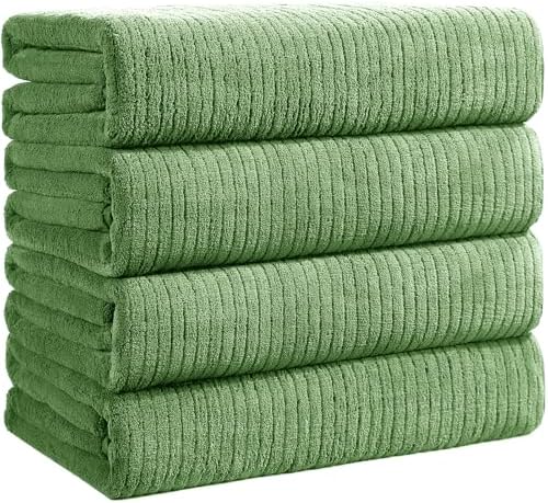 4 Pack Bath Towels Set 35 x 70in Extra Large, Ultra Soft Microfiber by Lunoku