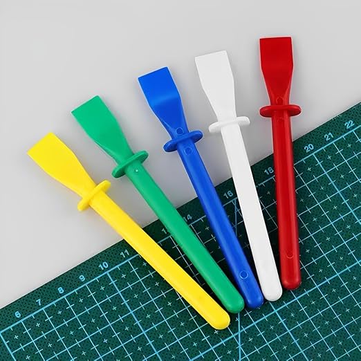 5Pcs Colored Plastic Smear Spreaders, Mini Glue Sticks, Easy Clean Glue Scrapers - Image 4