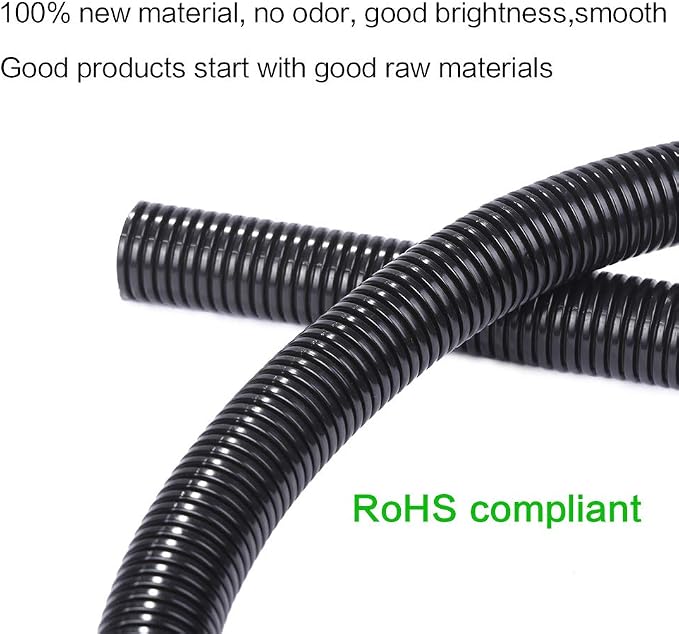 Alex Tech 25ft - 3/4 inch Split Wire Loom Tubing - Black - Image 2
