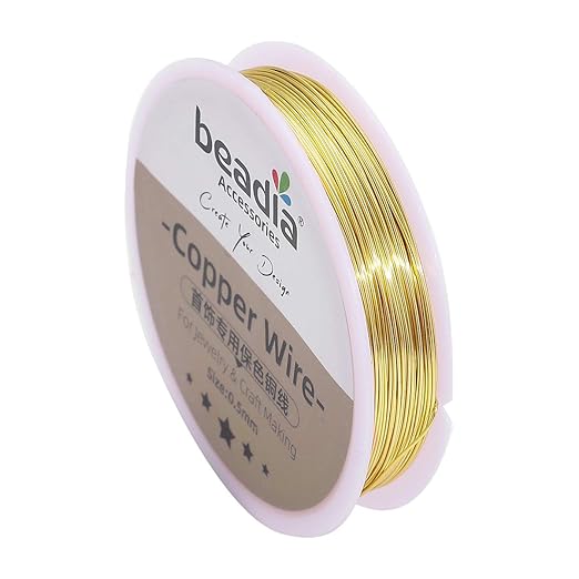 Gold Copper Wire 0.5mm Bead Cord for Bracelet Necklace Charm Beading Jewelry Making 22yard