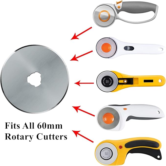 HEADLEY TOOLS 60mm Rotary Cutter Blades 10 Pack Fits Olfa, Replacement Rotary - Image 3