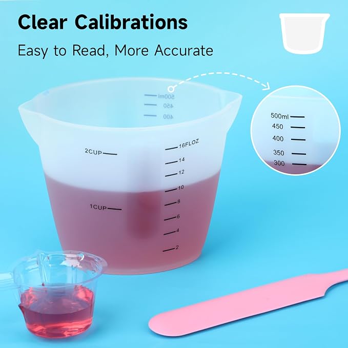 Gartful 500ml Reusable Silicone Resin Cups, Large Silicone Mixing Bowl - Image 3