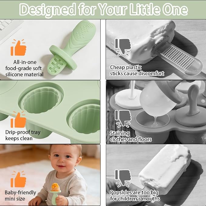 Silicone Baby Popsicle Molds for Teething Relief - Image 5