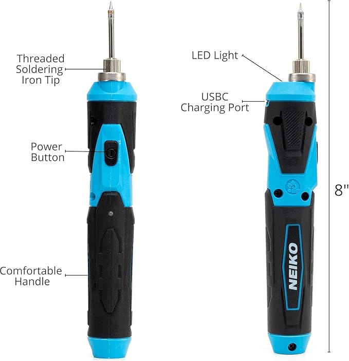 NEIKO 40421A Wireless Soldering Kit, Mini USB Rechargeable Solder Iron Pen - Image 2