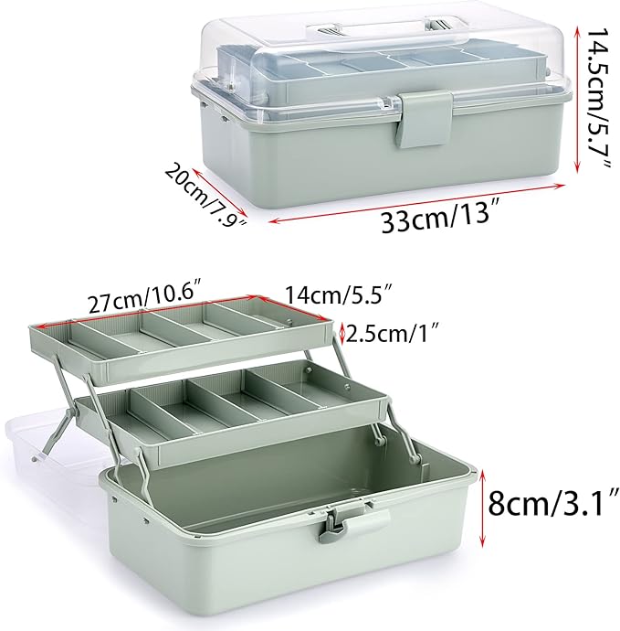 BTSKY 3-Layer Plastic Dividing Storage Box Craft Organizer and Storage - Image 4