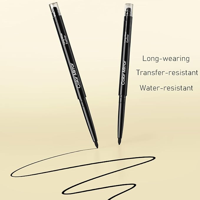 Smudge Proof Eyeliner, Waterproof Retractable Eye liner with Brush, Matte and Shimmer Eyeliner Pencil, Creamy Texture, Long lasting & Smooth(39 Rose Gold Shimmer)