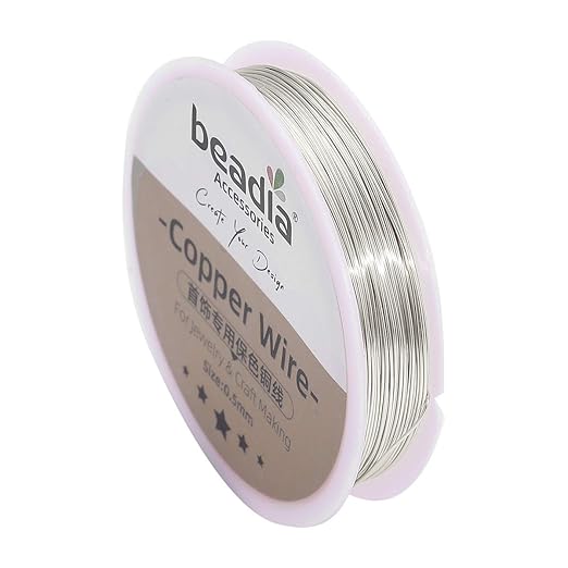 Silver Copper Wire 0.5mm Bead Cord for Bracelet Necklace Charm Beading Jewelry Making 22yard
