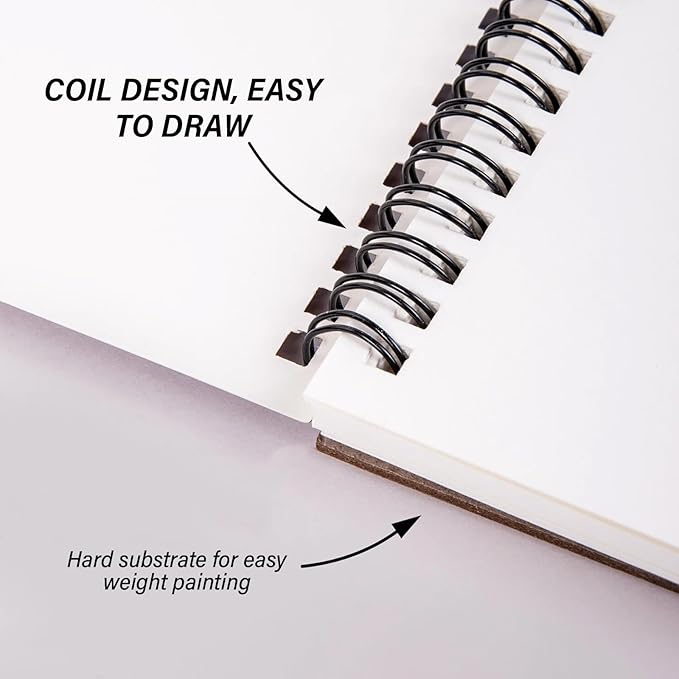 Deokke Sketchbook Top Spiral Bound Sketch Pad, 9 x 12 inch,100GSM Thick Paper,50 Sheets 100 Pages,Art Sketch Book Aesthetic Cute Drawing Writing Paper for Girls Women-Pink Gray Butterfly