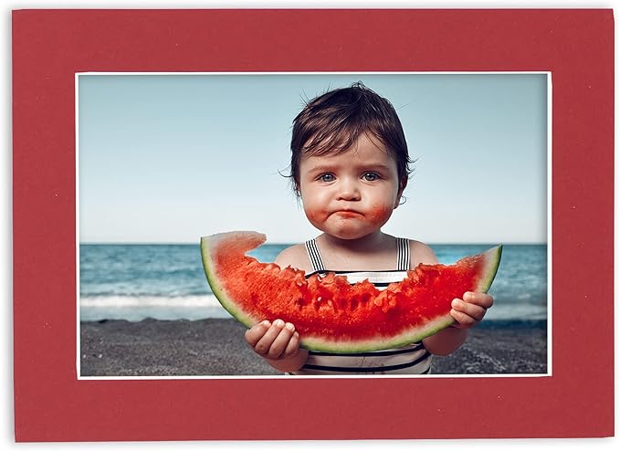 11x14 Mat for 8.5x11 Photo - Precut Deep Red Picture Matboard for Frames Measuring 11 x 14 Inches - Bevel Cut Matte to Display Art Measuring 8.5 x 11 Inches - Acid Free Pack of 25 MATS