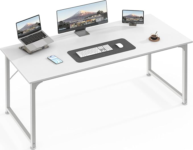 Huuger Computer Desk, 55 Inch Home Office Desk, Gaming Writing Work from Home by Huuger