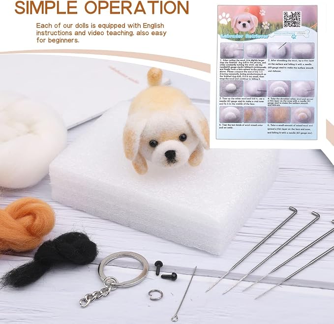 QMNNMA Needle Felting Kit for Beginners, Labrador Wool Felting Kit | Needle - Image 3