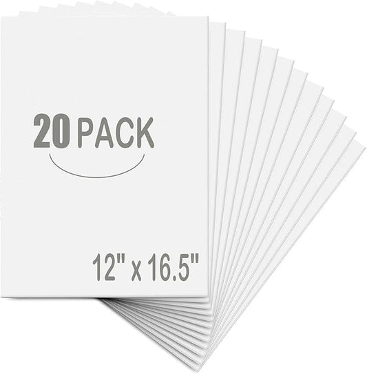 20 Pack White Foam Board 12" x 16.5", 3/16" Thickness Foam Core Baking Board for Projects, A3 Polystyrene Mat Board Poster Foam Board Sheets for Art Crafts, Presentation, Wedding, School Projects