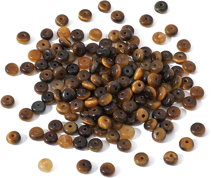 Natural Yellow Tiger Eye Disk Stone Beads 4x2mm 160pcs Rondelle Loose Semi Gemstone Beads for Jewelry Making Design