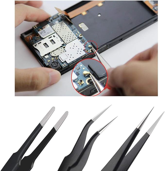 Tweezers Precision Set, Easily Life 10pcs ESD Tweezers Set, Anti Static - Image 5