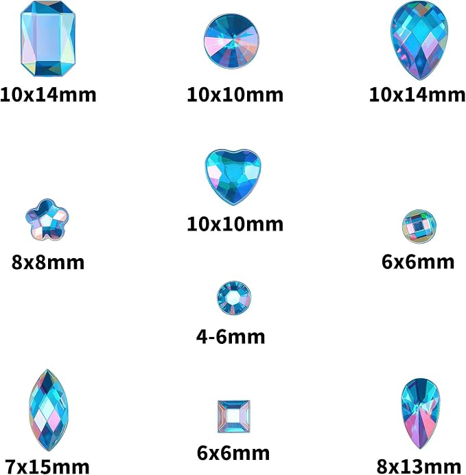 1200 Pcs AB Rhinestones for Bedazzling, Rainbow Effect Craft Gems for Crafting - Image 2