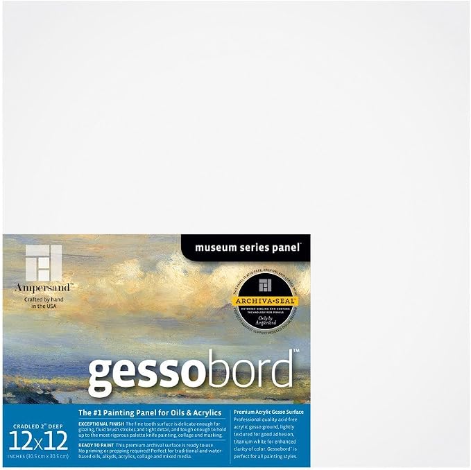 Ampersand Art Supply Gesso Wood Painting Panel: Museum Series Gessobord by AmpersandArtSupply