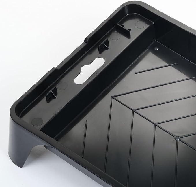 12 Pack 4 Inch Paint Tray Pans with Liners for Rollers - Ripped, Small Design for Painting Walls, Floors, Home Improvement, DIY (Black) - Roller Tray