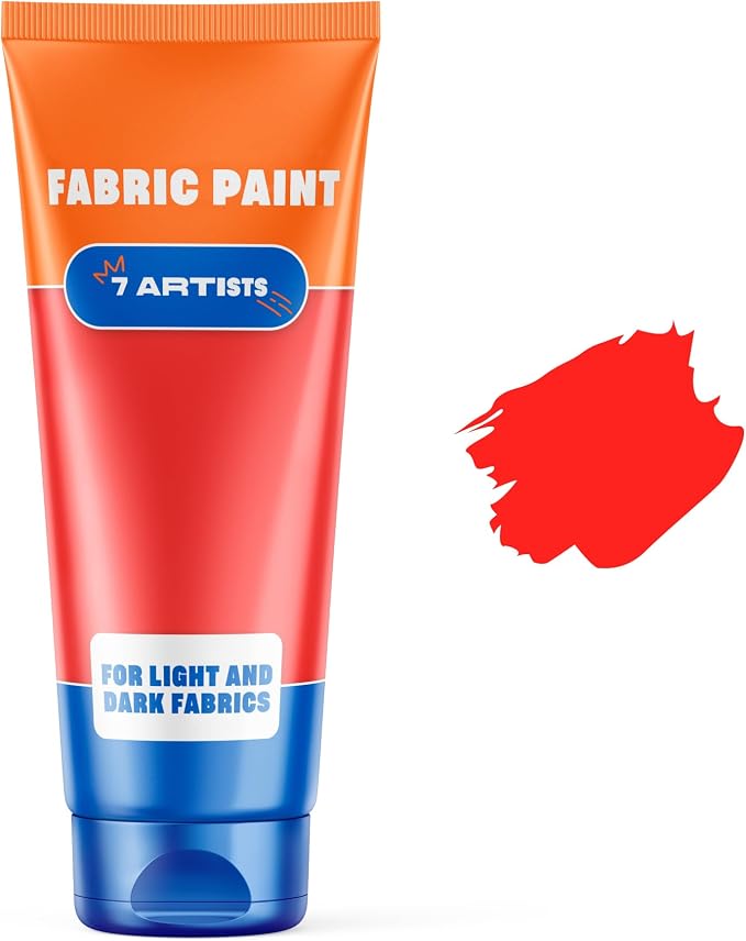Red Fabric Paint 2 fl. oz Tube – Permanent Fabric Paint Red by 7+Artists
