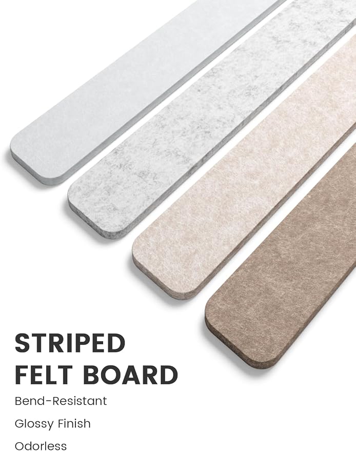 Fluxynara Cork Board Alternative Felt Strip Board 5-Pack 13"x2", Office Pin - Image 3