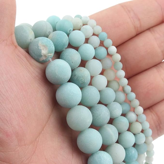 8mm Matte Light Amazonite Bead, 15-Inch Matte Round Loose Stone Beads - Image 7