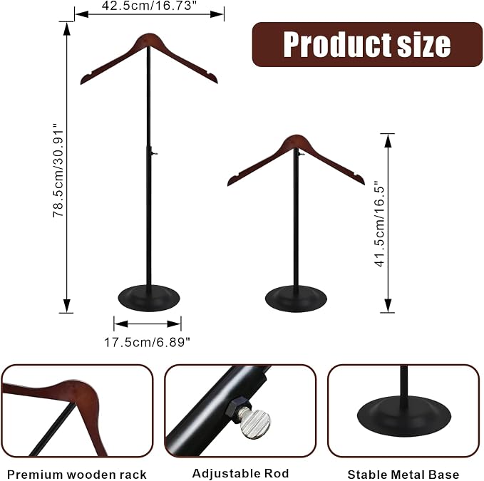 8 Pack Shirt Display Stand, Adjustable Shoulder Stand Rack 17-31.5 Inch | - Image 2