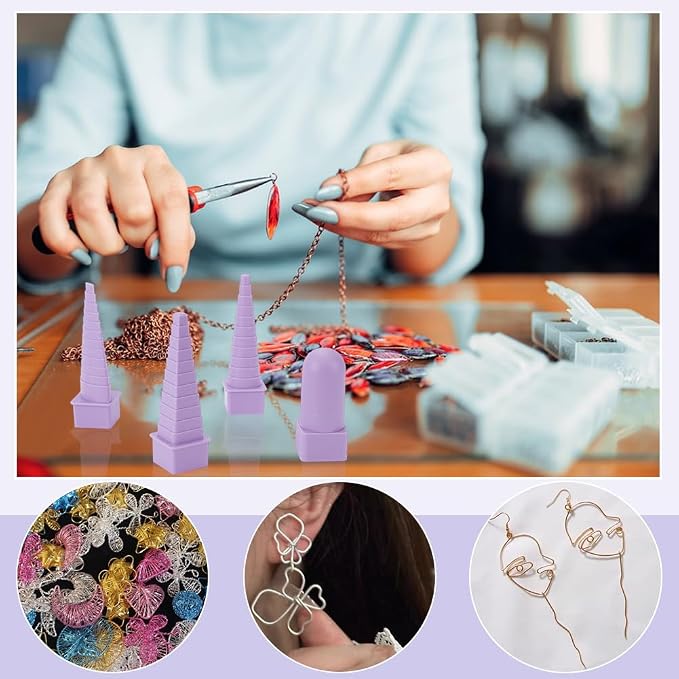 UNICRAFTALE 6Pcs 6 Styles Wire Wrapping Mandrel Plastic Jewelry Shape Mandrel - Image 5