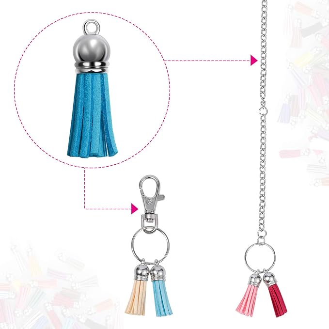Paxcoo 120pcs Acrylic Keychain Blanks & Rings Bulk - Image 5