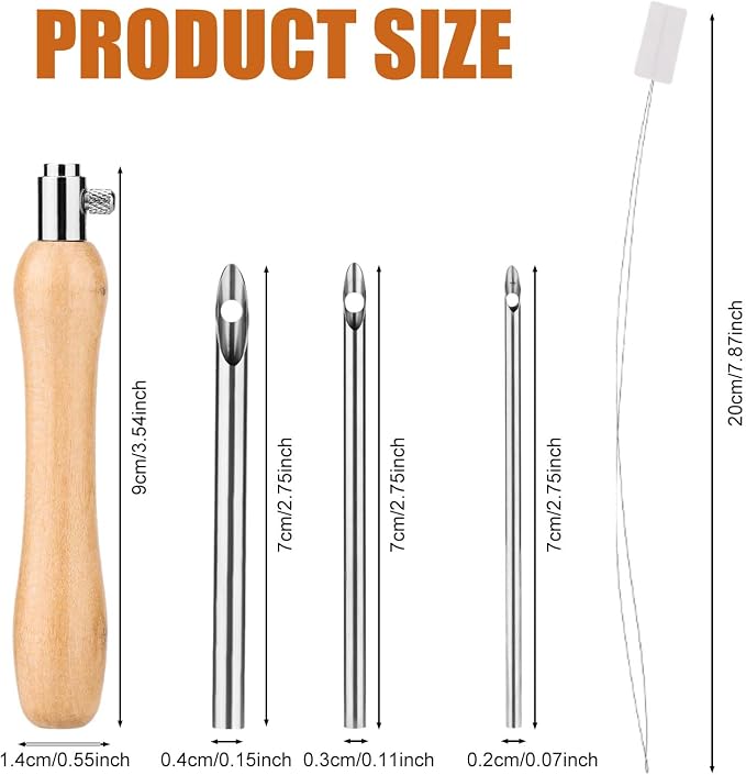 5pcs Punch Needle Kit, Punch Needle Tool Includes 2/3/4mm Metal Punch Needle - Image 2