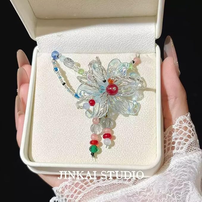 CYEENUT40pcs Flower Shape Beads Color Iris Bead Color Lily Beads - Image 5