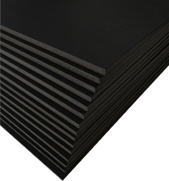 15 Pack Foam Board | Black Foam Board 3/16 Inch Thick Black Core Mat | Backing Board for Presentations, Signboards, Arts, Display and Crafts with Double-Sided Sheet - 16x20 Inches