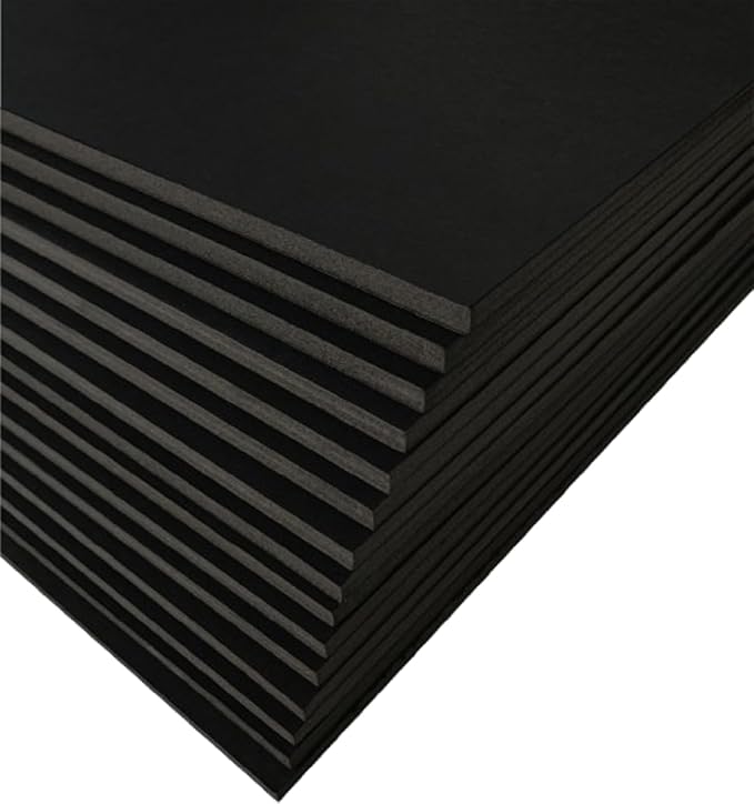 15 Pack Foam Board | Black Foam Board 3/16 Inch Thick Black Core Mat | Backing Board for Presentations, Signboards, Arts, Display and Crafts with Double-Sided Sheet - 20x30 Inches