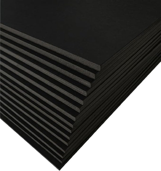 15 Pack Foam Board | Black Foam Board 3/16 Inch Thick Black Core Mat | Backing Board for Presentations, Signboards, Arts, Display and Crafts with Double-Sided Sheet - 20x30 Inches
