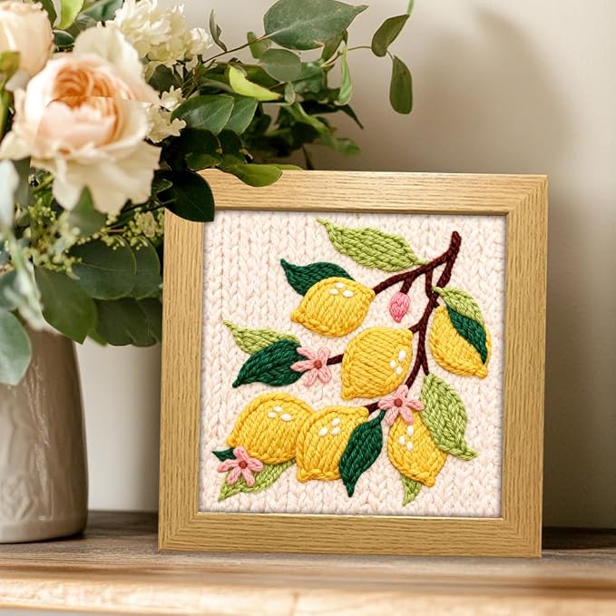 INFUNLY Lemon Flower Punch Needle Embroidery Kits Lemon Branch DIY Punch Needle - Image 6