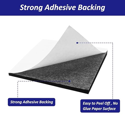 Foam Padding Sheets with Adhesive Backing - Self Stick Neoprene Insulation Foam,8PCS 1/4 Inch Thick X 4 Inch Long X 4 Inch Wide - Closed Cell Foam Sheet Square Pad
