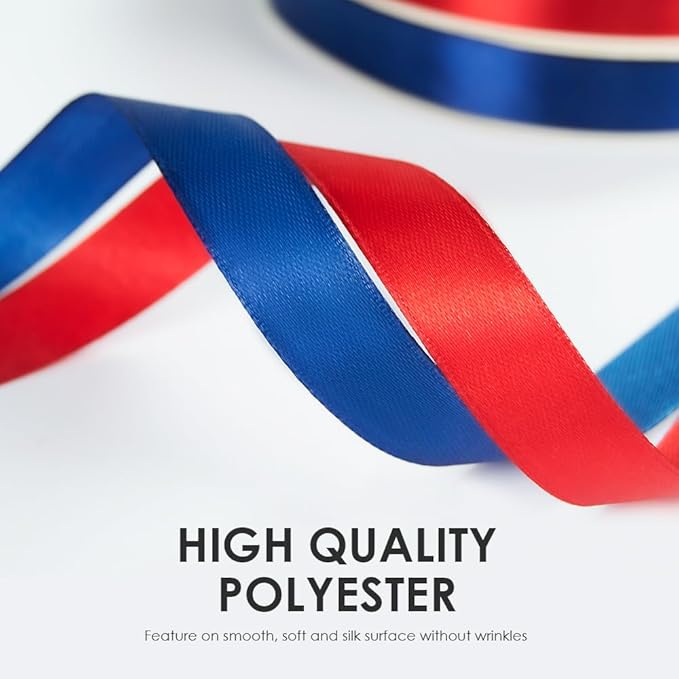 1/8" Wide x 100 Yards Single Face Polyester Satin Ribbon, Satin Ribbon for Crafts, Gift, Hair Bows, Wedding Party Decoration, Bow Making & Other Projects (White)