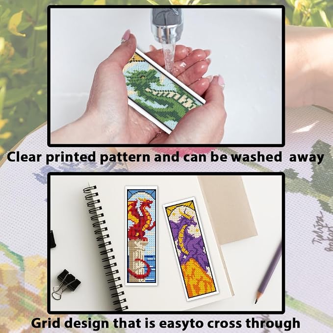 ACRNIGHEET 6PCS Cross Stitch Bookmark Kit - Image 3