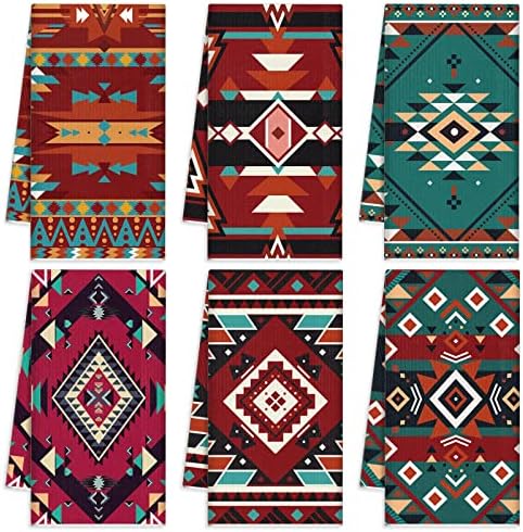 Redbaker 6 Pcs Western Aztec Kitchen Towels by Redbaker