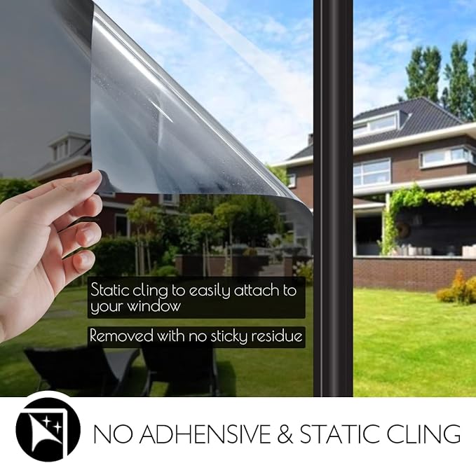 HIDBEA One Way Privacy Window Film, Daytime Mirror Reflective Heat Control UV - Image 7