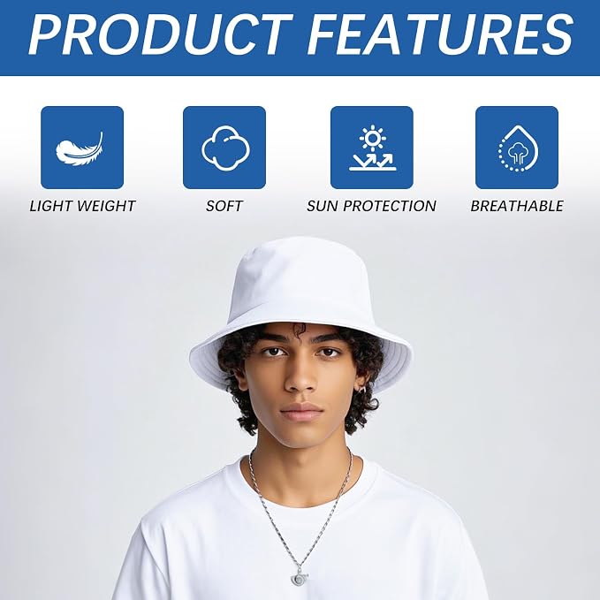 Bucket Hats Bulk Solid Color DIY Blank Hat Bucket Hats - Image 4