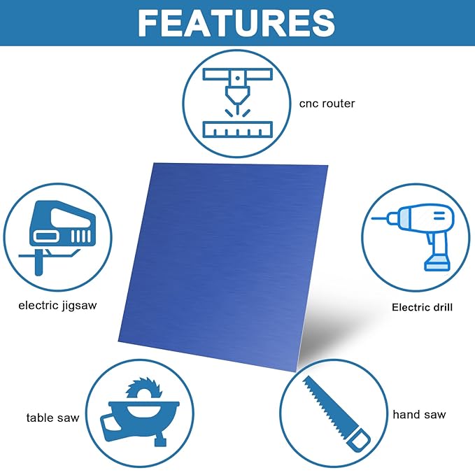 Anodized Aluminum Sheet Metal 12 x 12 x 1/32 Inch Blue Anodized Aluminum Metal Plates Engraving Blanks for Laser Engraving, 0.8MM Thin Decorative Aluminum Metal Sheets for Crafting, House Decoration