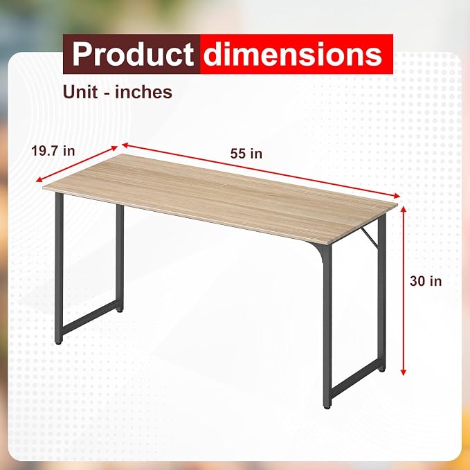 PayLessHere | 55 Inch Computer Desk | Nature | Office Desk - Image 3