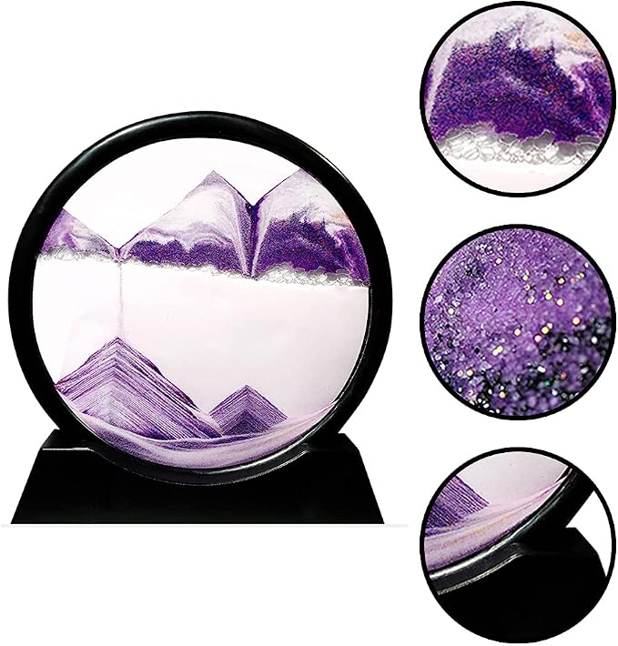 Muyan Moving Sand Art Picture Sandscapes in Motion Round Glass 3D Deep Sea Sand - Image 5