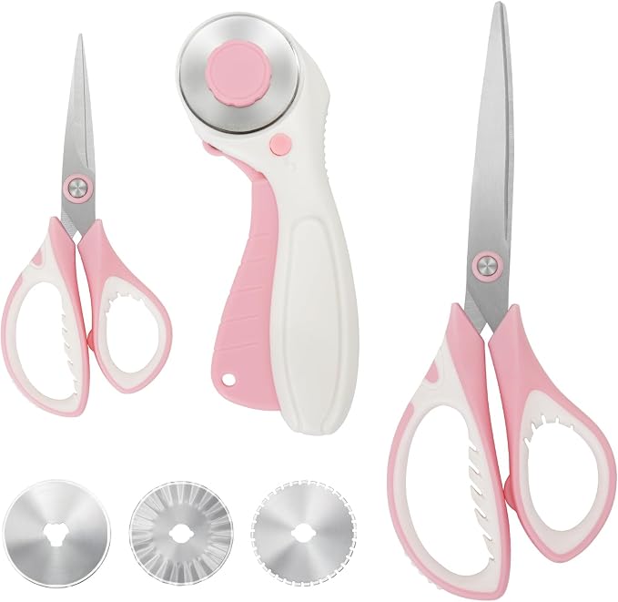 MANUFORE Pink Professional Sewing Scissors Set: Big and Small Scissors by MANUFORE