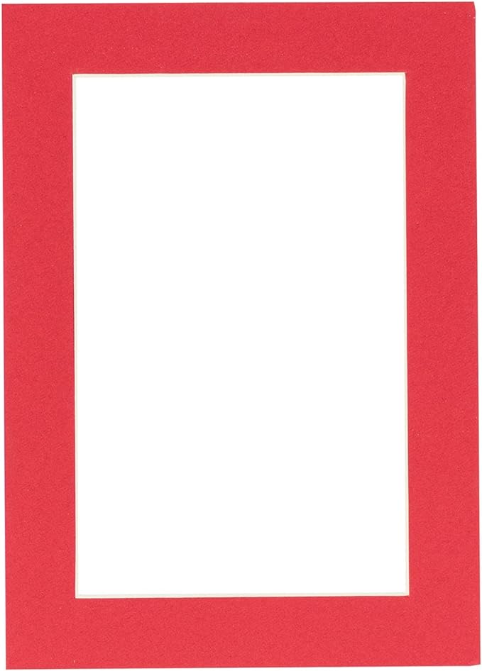 11x14 Mat Bevel Cut for 8.5x11 Photos - Acid Free Cardinal Red Precut Matboard With Backing Board and Crystal Clear, Self Seal Mat Bag - For Pictures, Framing - 4-ply Thickness