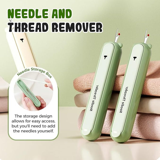 2 in 1 Needle Threader and Seam Ripper, 2025 New Automatic Threader for Hand Sewing, Storable Sewing Needles, Essential for Sewing Lover (Green)