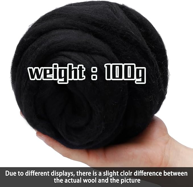 3.53oz Wool Roving, Wool Felting Supplies, Pure Wools, Chunky Yarn, Spinning - Image 2