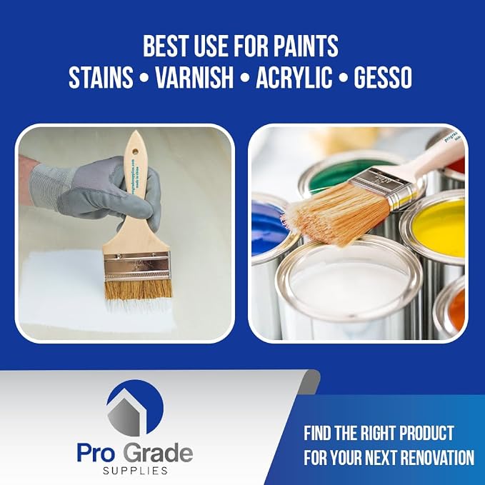 Pro Grade 4" Chip Brushes, Disposable Paint Brushes, - Image 4
