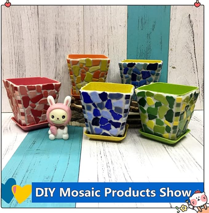1.1LB Irregular Ceramics Mosaic Tiles, Mosaic Pieces Stones for DIY Mosaic Making Craft Hobby Arts Home Wall Decoration (White)