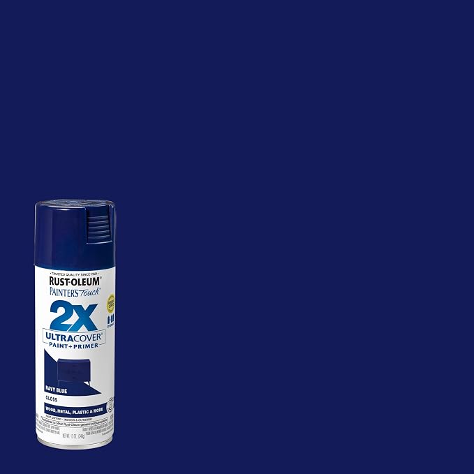 Rust-Oleum 334041 Painter's Touch 2X Ultra Cover Spray Paint, 12 oz, Gloss Navy - Image 2